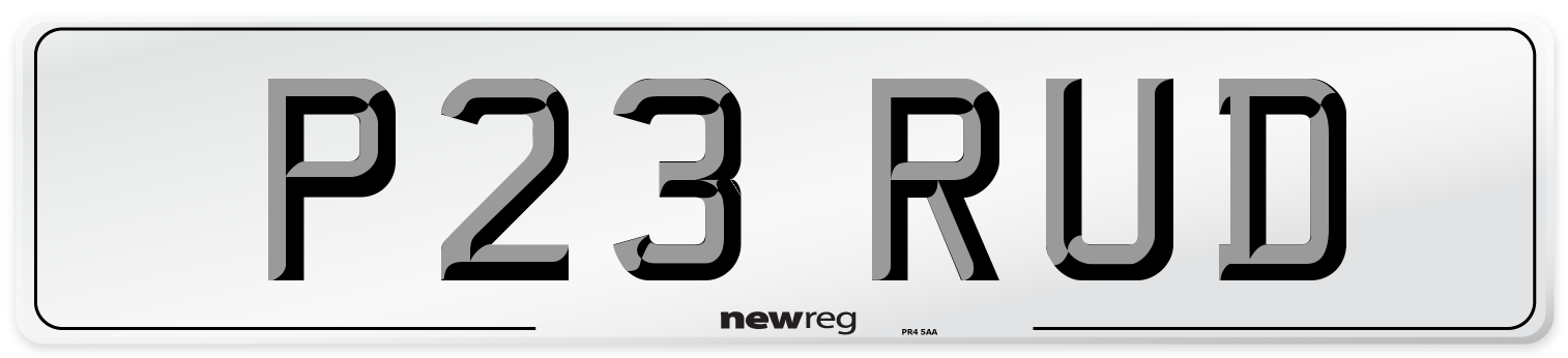 P23 RUD Front Number Plate
