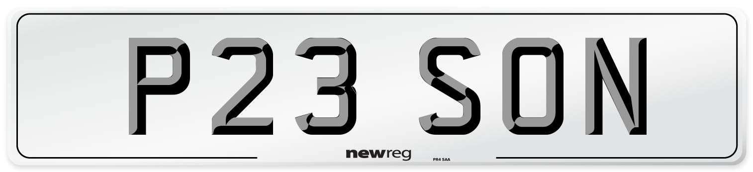 P23 SON Front Number Plate