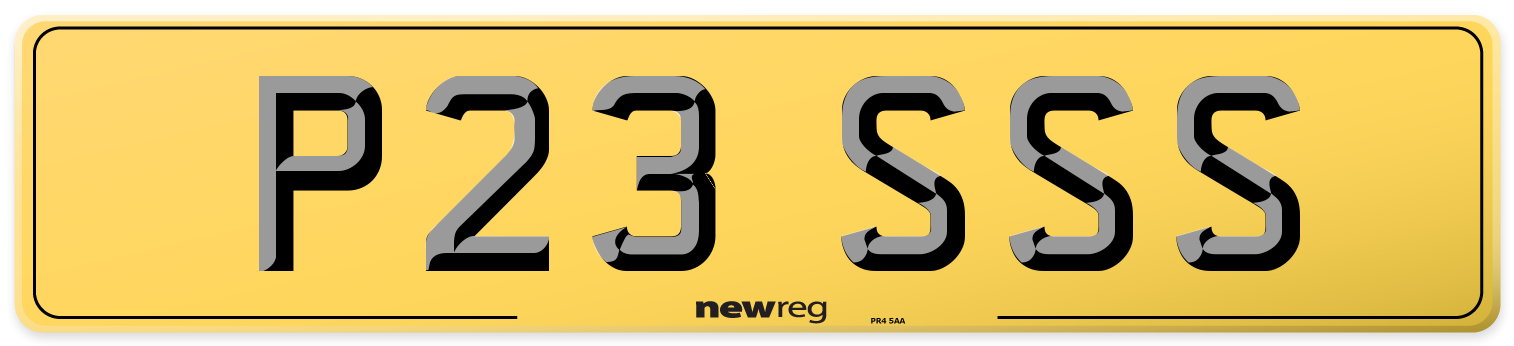 P23 SSS Rear Number Plate