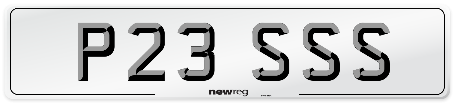 P23 SSS Front Number Plate
