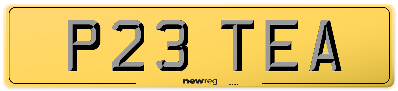 P23 TEA Rear Number Plate