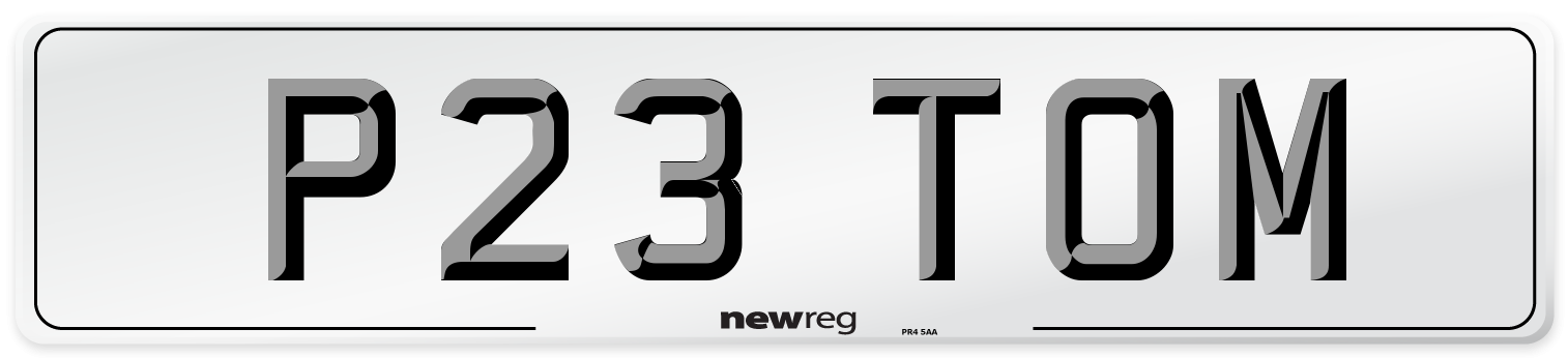 P23 TOM Front Number Plate