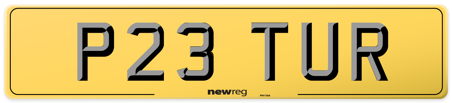 P23 TUR Rear Number Plate