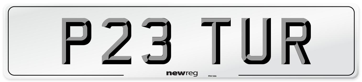 P23 TUR Front Number Plate