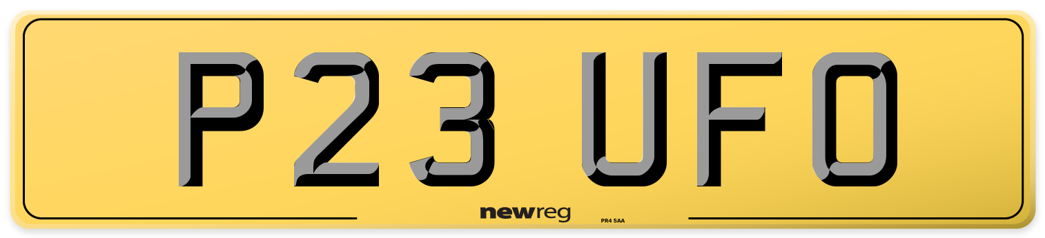 P23 UFO Rear Number Plate
