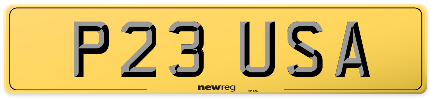 P23 USA Rear Number Plate
