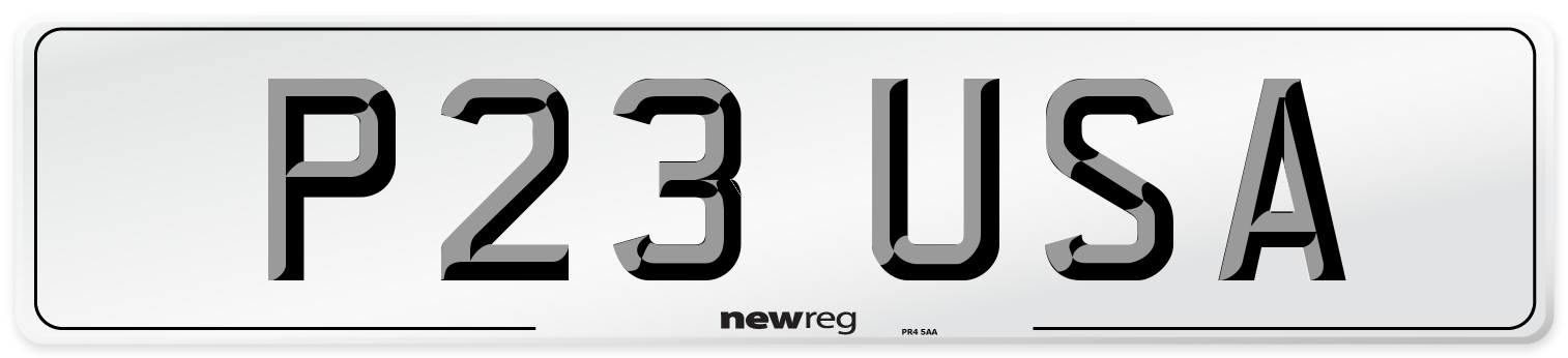 P23 USA Front Number Plate