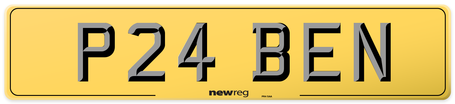 P24 BEN Rear Number Plate