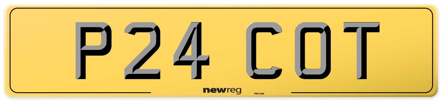 P24 COT Rear Number Plate