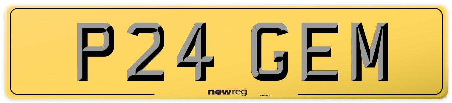 P24 GEM Rear Number Plate