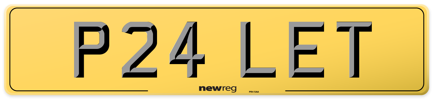 P24 LET Rear Number Plate