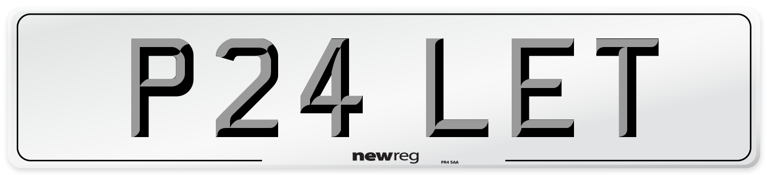 P24 LET Front Number Plate