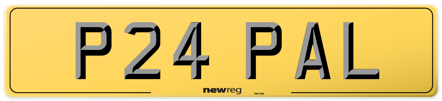 P24 PAL Rear Number Plate