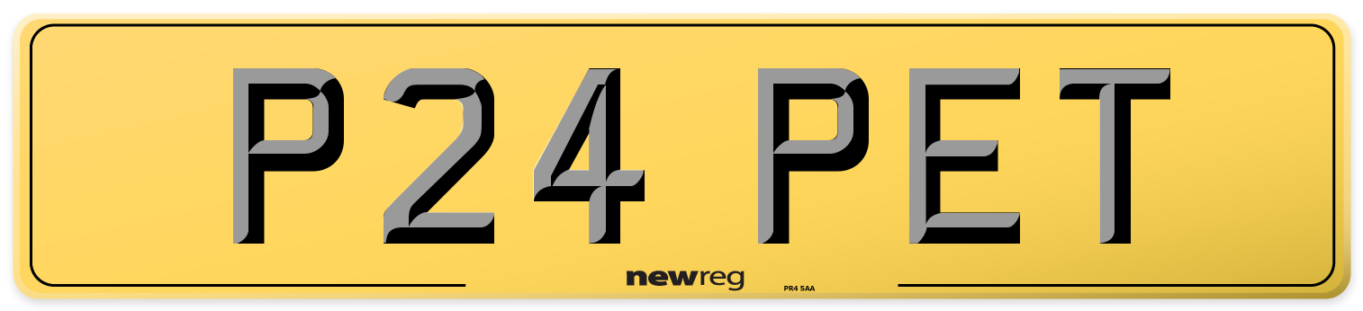 P24 PET Rear Number Plate