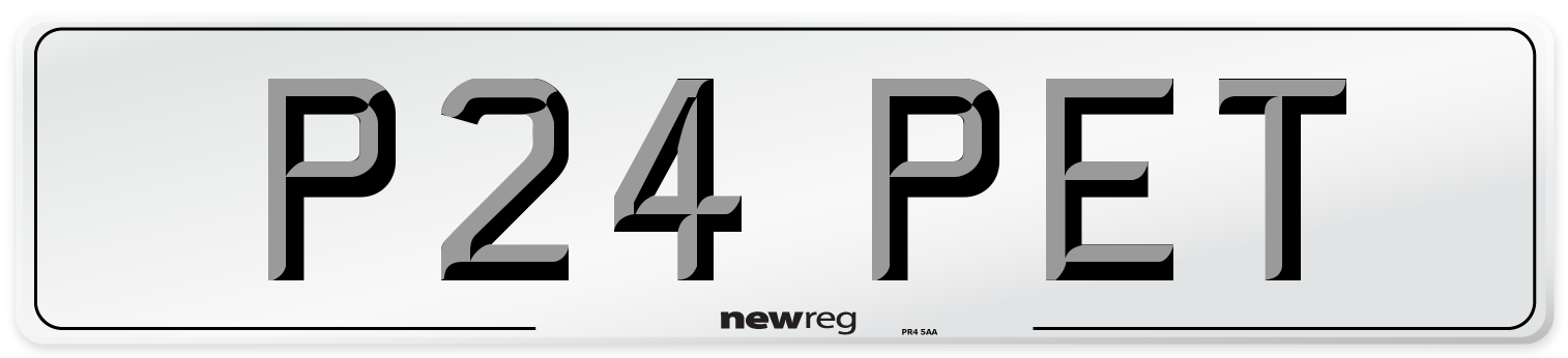 P24 PET Front Number Plate