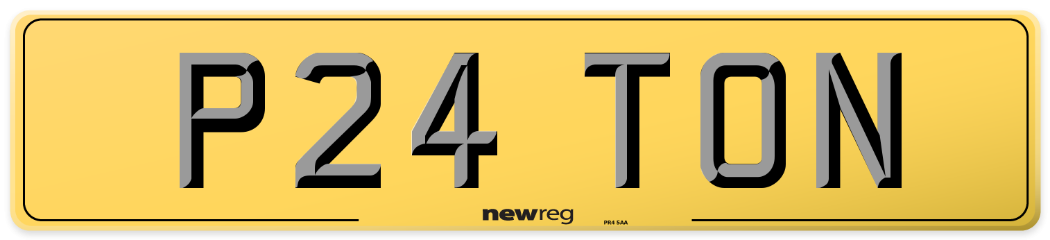 P24 TON Rear Number Plate