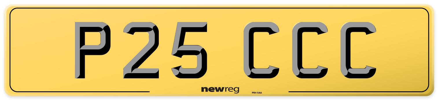 P25 CCC Rear Number Plate