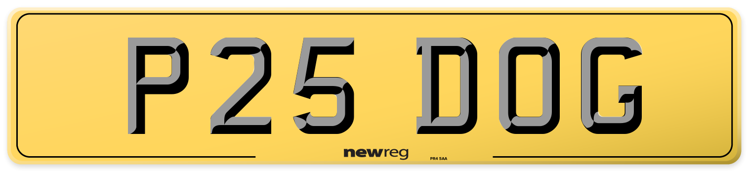 P25 DOG Rear Number Plate