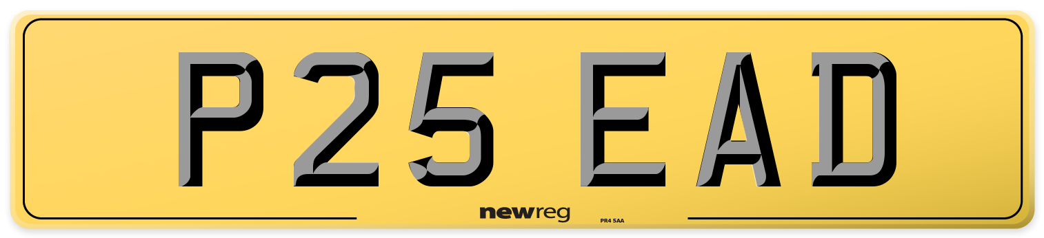 P25 EAD Rear Number Plate