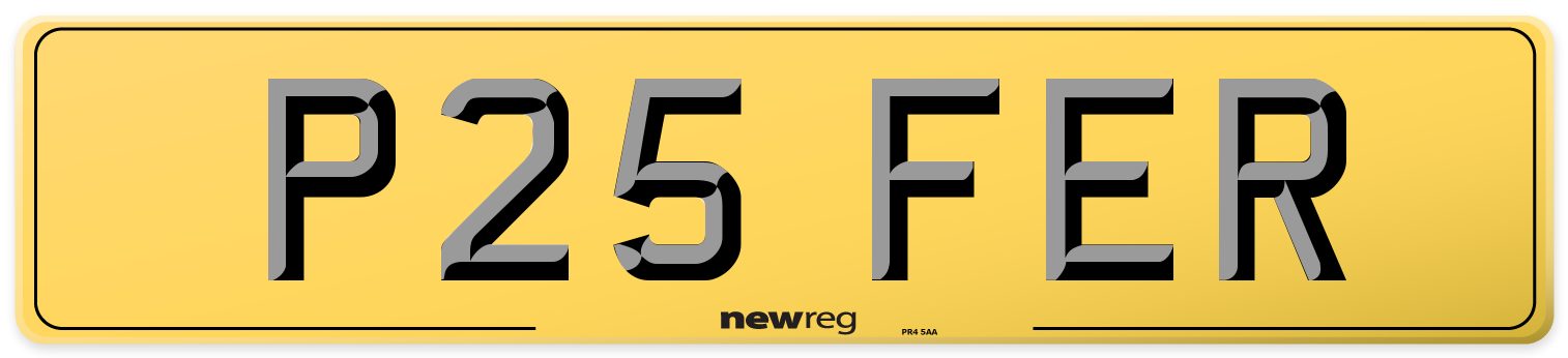 P25 FER Rear Number Plate