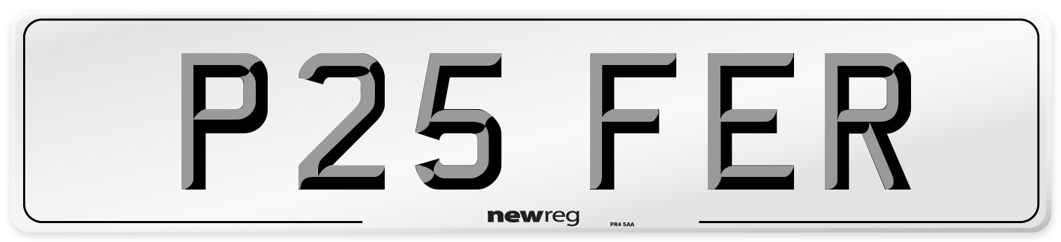 P25 FER Front Number Plate