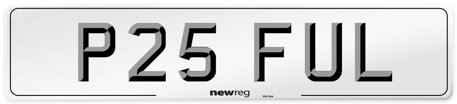 P25 FUL Front Number Plate