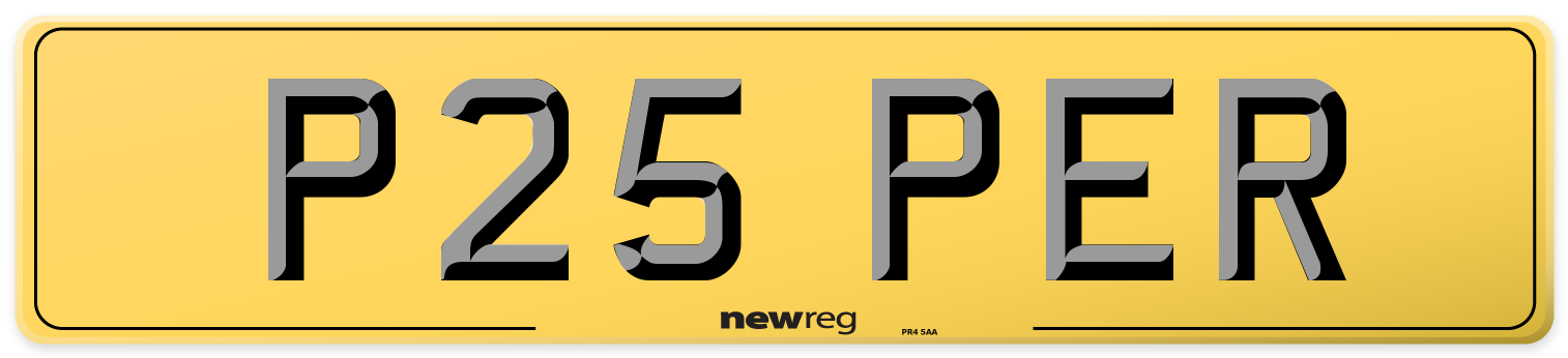 P25 PER Rear Number Plate
