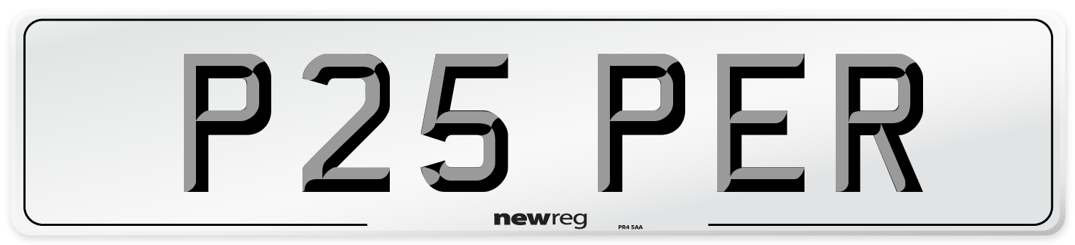 P25 PER Front Number Plate