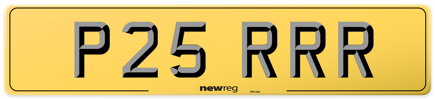 P25 RRR Rear Number Plate
