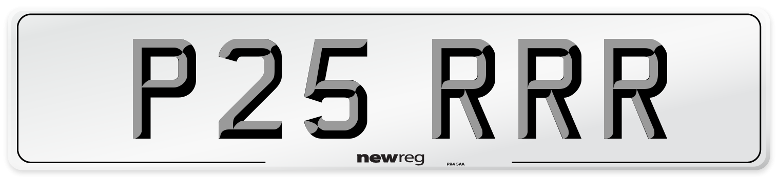 P25 RRR Front Number Plate