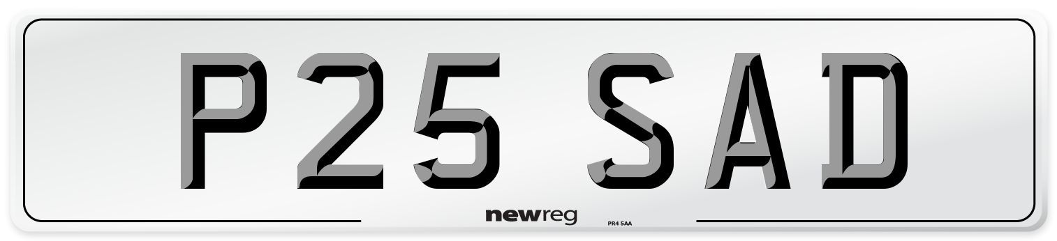 P25 SAD Front Number Plate
