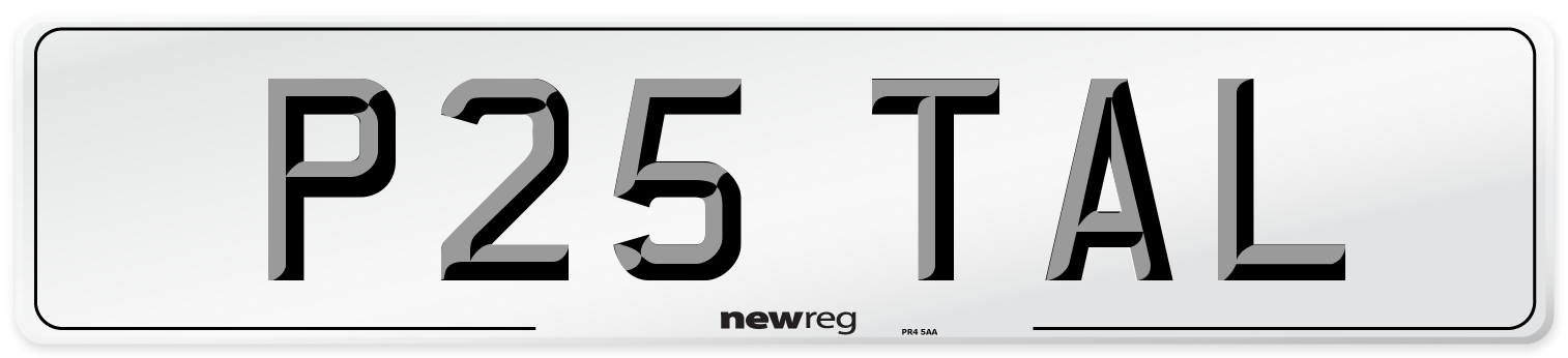 P25 TAL Front Number Plate