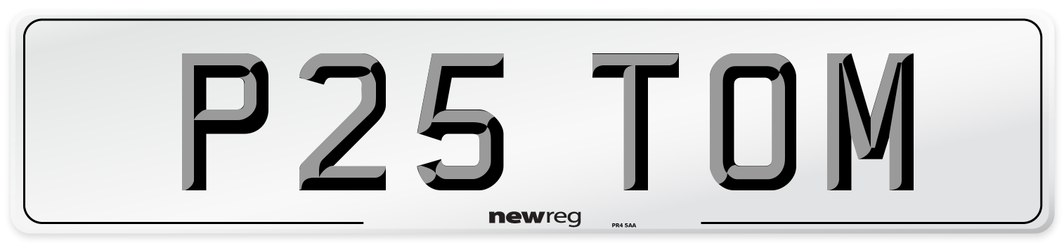 P25 TOM Front Number Plate