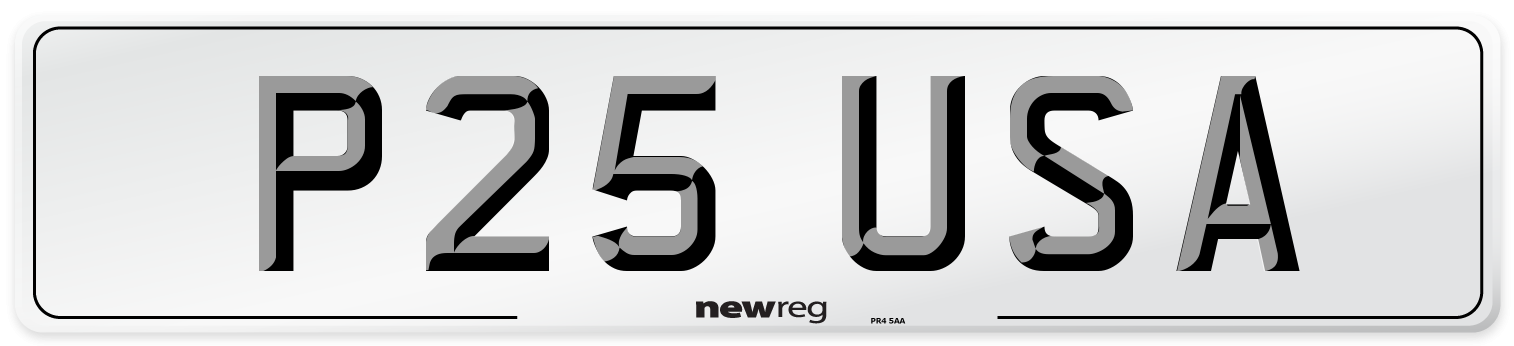 P25 USA Front Number Plate