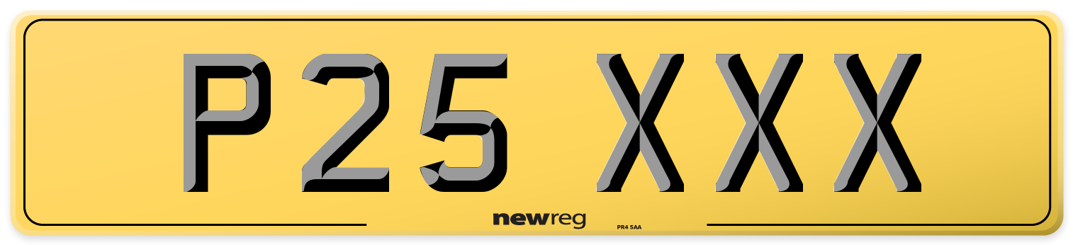 P25 XXX Rear Number Plate