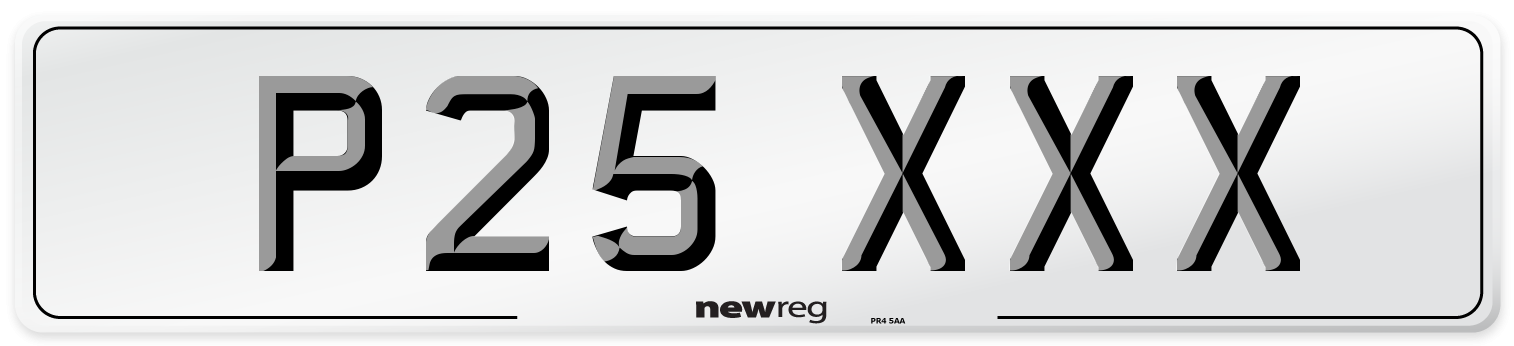 P25 XXX Front Number Plate
