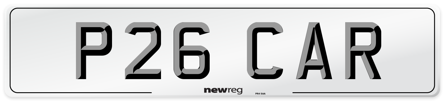 P26 CAR Front Number Plate
