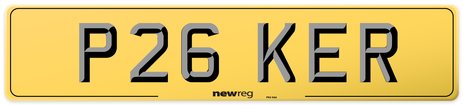 P26 KER Rear Number Plate