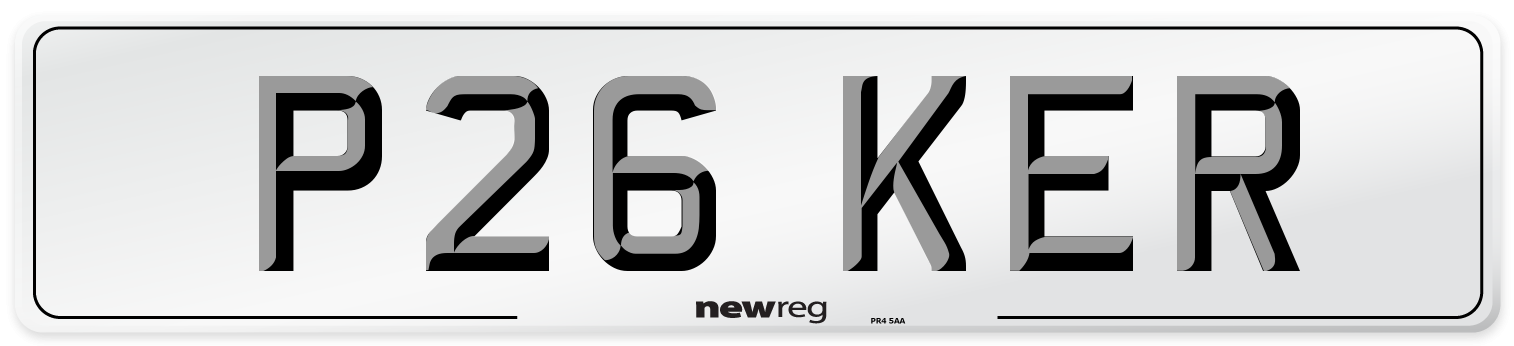 P26 KER Front Number Plate