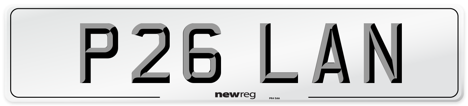 P26 LAN Front Number Plate