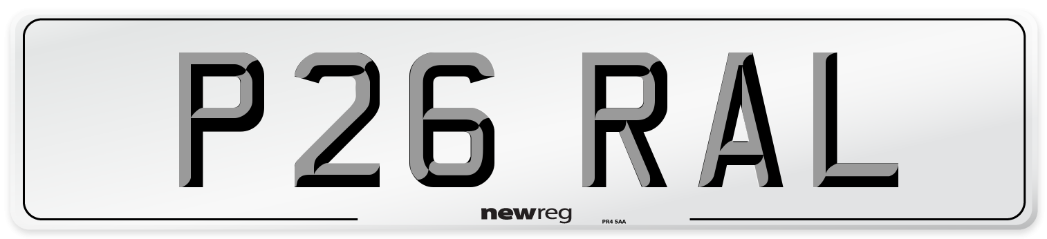 P26 RAL Front Number Plate