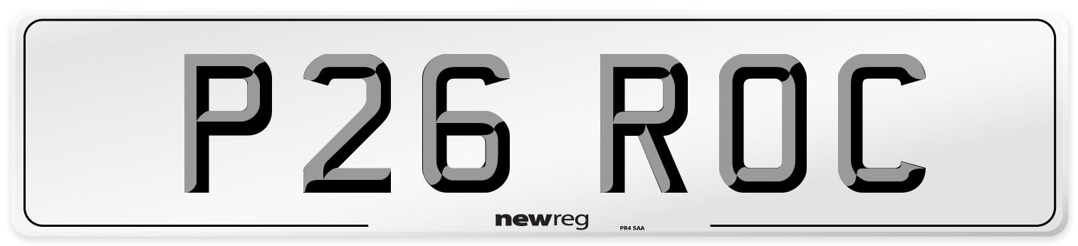 P26 ROC Front Number Plate