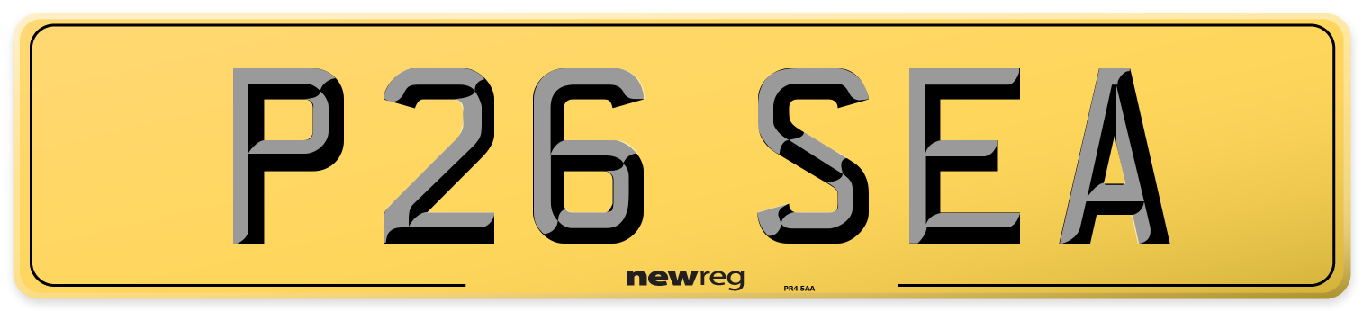 P26 SEA Rear Number Plate