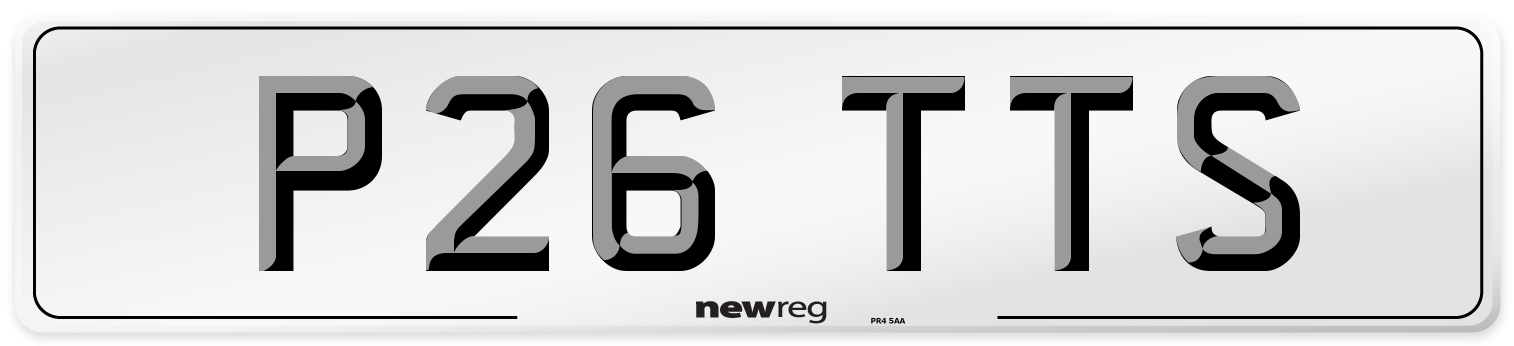 P26 TTS Front Number Plate