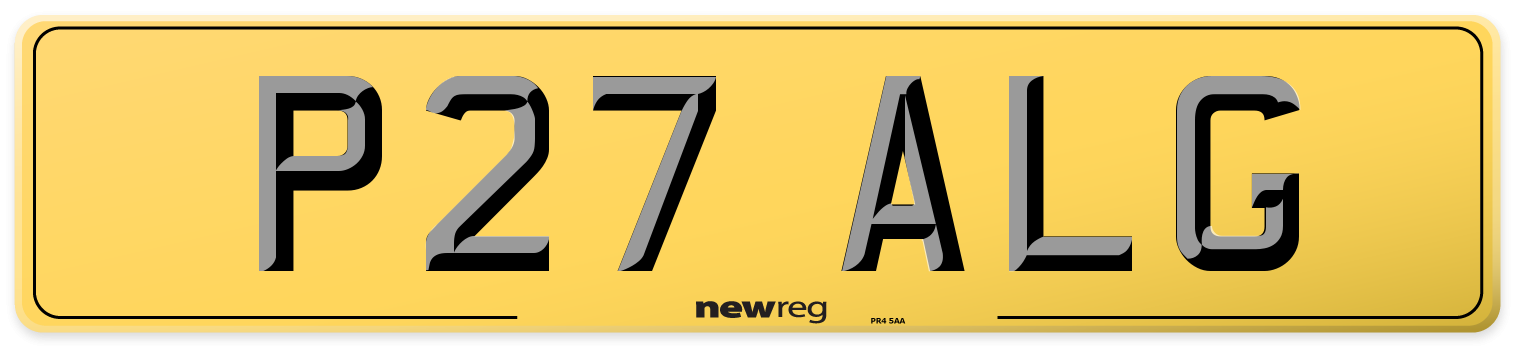 P27 ALG Rear Number Plate