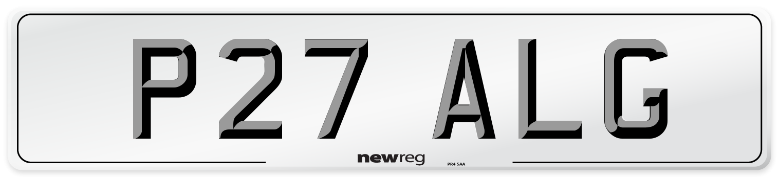 P27 ALG Front Number Plate