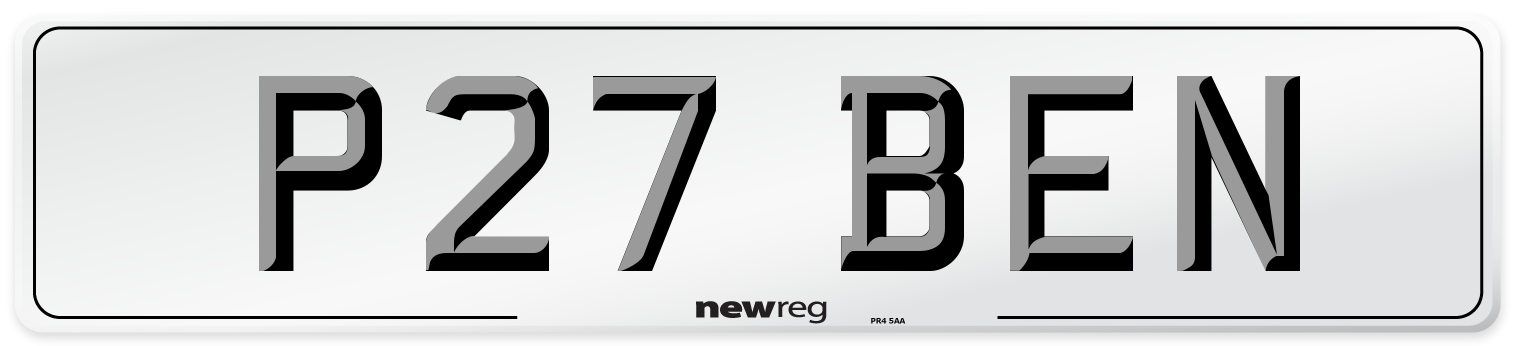 P27 BEN Front Number Plate