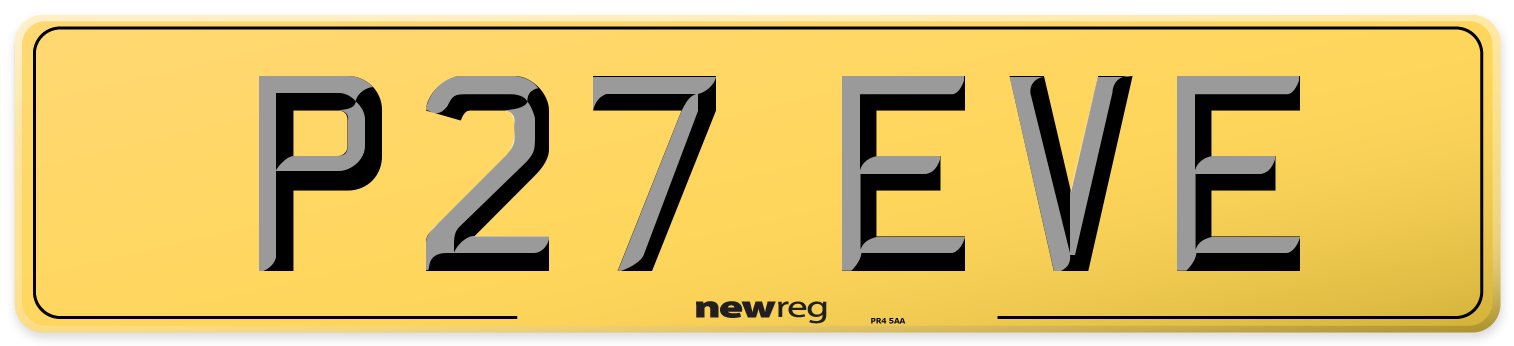 P27 EVE Rear Number Plate