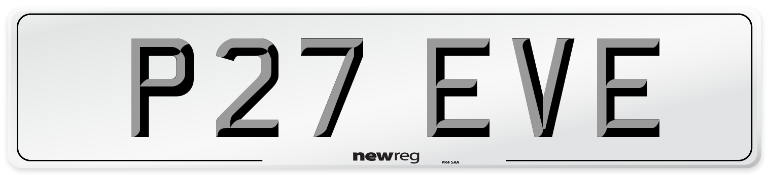 P27 EVE Front Number Plate