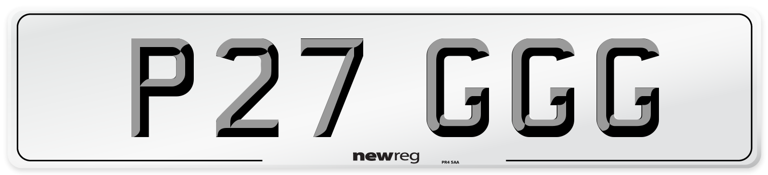 P27 GGG Front Number Plate